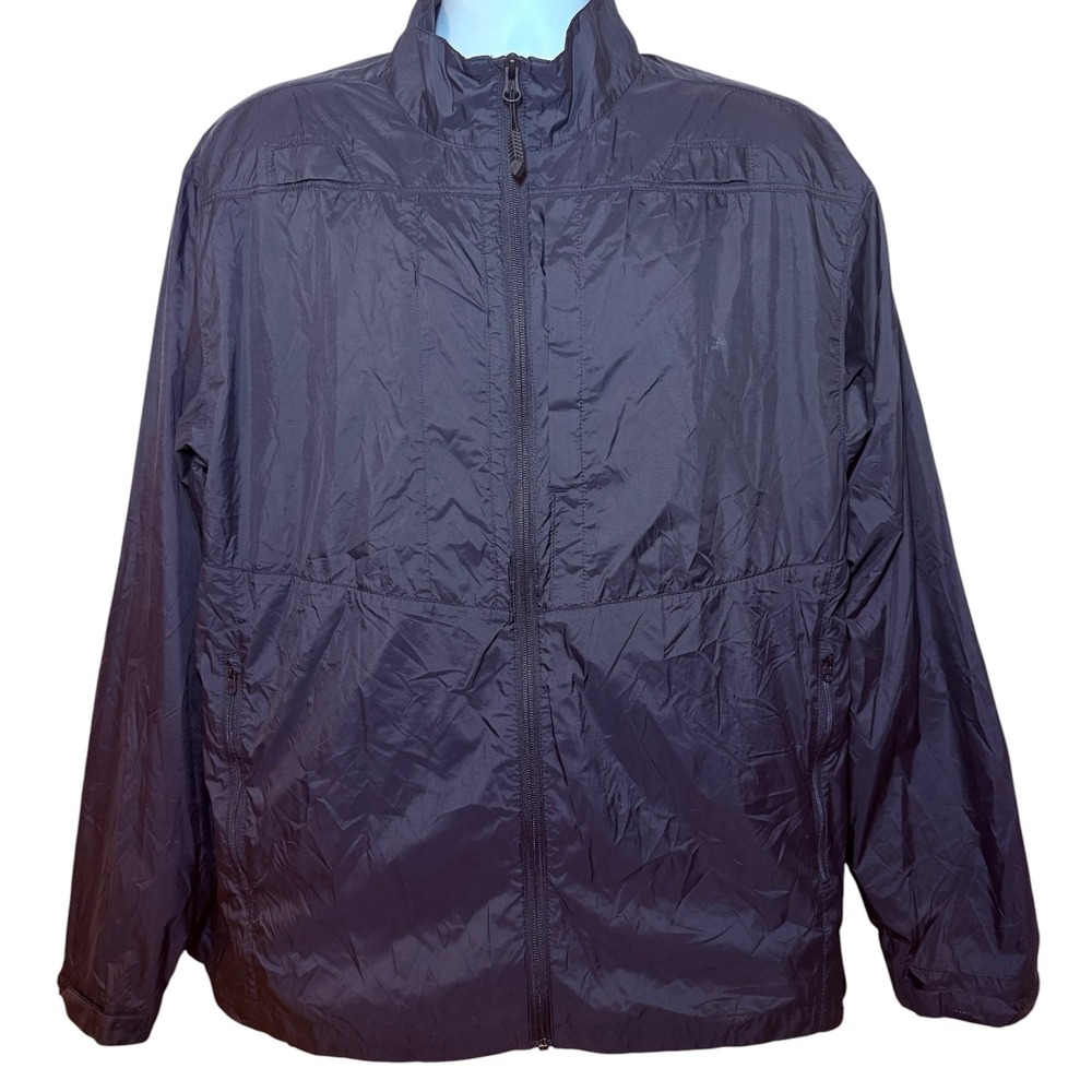 First Tactical Pack-It Jacket Mens Large Black Nylon Full Zip Windbreaker 118509